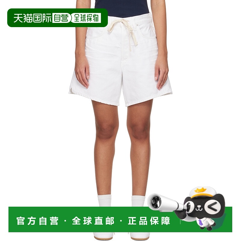 潮奢 Citizens Of Humanity 女士 白色 Brynn Drawstring 牛仔短
