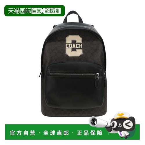COACH 男士双肩包 CCF67QBWAN AW2025 黑色 logo 双肩包蔻驰