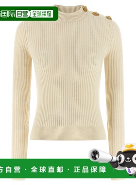 BALMAIN 女士针织衫 FF0KD095KJ170KA AW2025 白色 Ribbed sweate