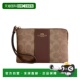 女士单肩包 CW854IMXHE AW2024 COACH 棕色 标志性帆布条纹手拿包