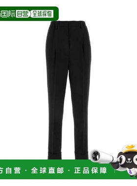 PRADA 女士休闲裤 P202IGSOOO1P3ZF0002 SS2024 黑色直筒裤