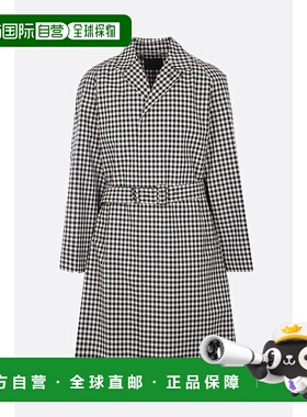 1h可退 潮奢 Prada 普拉达 男士 格紋腰帶大衣 SGC214S23112OF