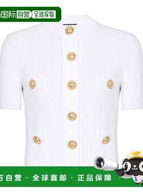 BALMAIN 女士针织毛衣 EF1KL023KB070FA SS2025 白色针织衫
