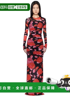 1h可退 潮奢 Blumarine 蓝色情人 女士 黑色 & 红色 Floral Print