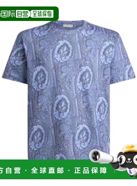 1h可退 ETRO 男士T恤 MRMA0002AKG33X0883 SS2026 蓝色 短袖圆领T