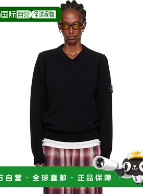 1h可退 潮奢 Stone Island 石头岛 女士 黑色 5100033 V-Neck Jer