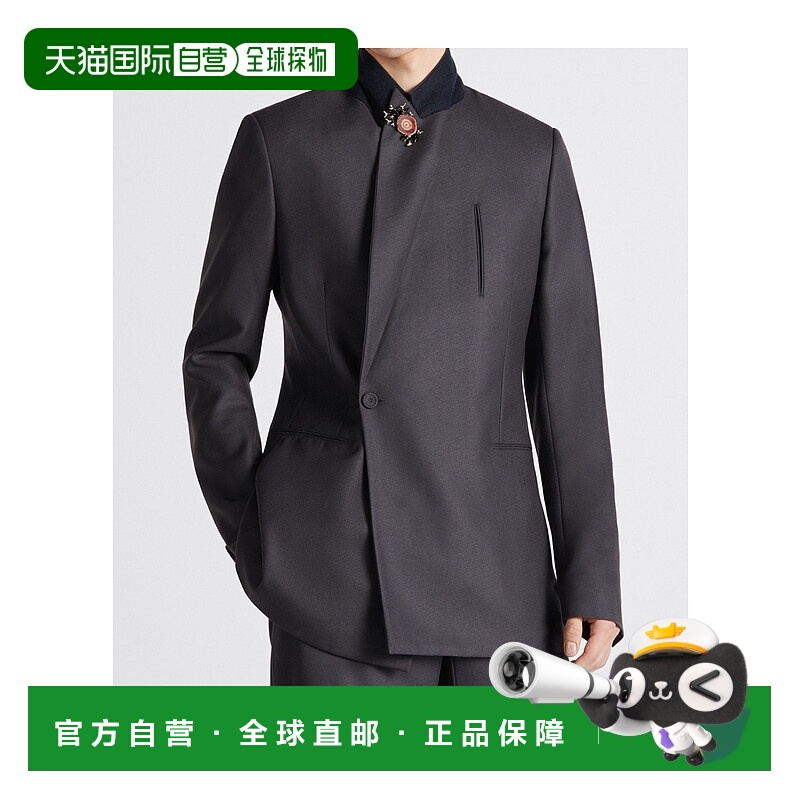 1h可退 DIOR 男士夹克 343C260A5942C830 AW2023 黑色 单排扣翻领