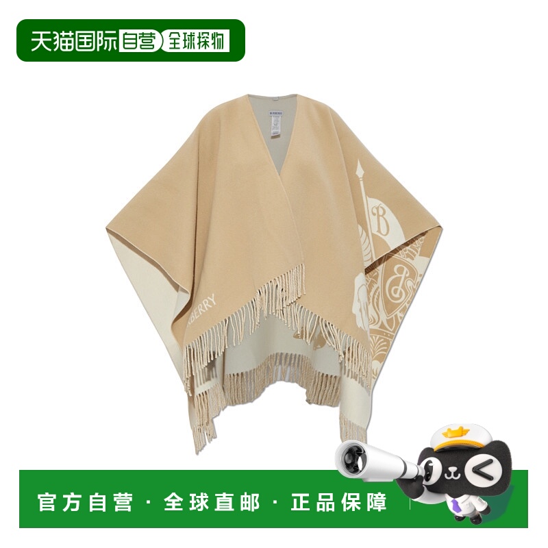 1h可退 BURBERRY 女士披肩 8110229A2021SAND AW2025 米白色羊绒