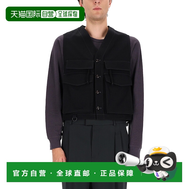 LEMAIRE 男士马甲 OW1162LF1457BK999 AW2025 黑色