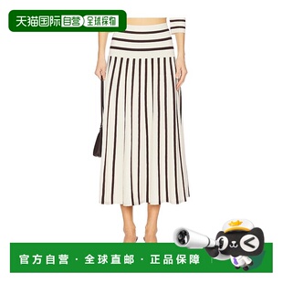 1h可退 潮奢 ZIMMERMANN 女士 Illuminate 条纹中长半身裙 3990SS