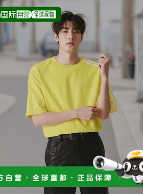 Y-3 男士T恤 JN3750 SS2025 黄色 三条纹短袖 T 恤