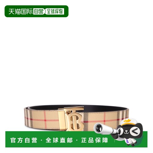 BURBERRY 男士腰带 8122298A7586 SS2026 浅棕色 Check fabric be