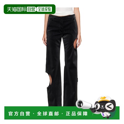 OFF-WHITE 女士休闲裤 2FH00110BW009 AW2026 黑色 植绒纹理仿皮