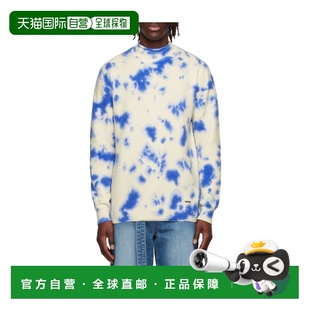 WE11DONE 男士针织毛衣 WDKT122604UBL SS2022 白色 徽标扎染毛衣