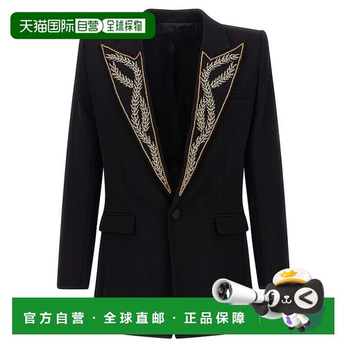 BALMAIN 男士西服 FH1SE286PD09EAD AW2025 黑色 Leaf Embroidery