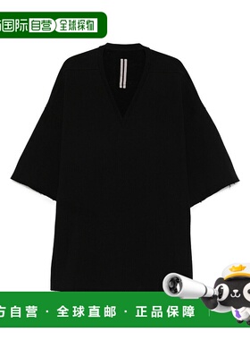 RICK OWENS 男士T恤 RU02E1279JTC09 AW2025 黑色短袖上衣男装