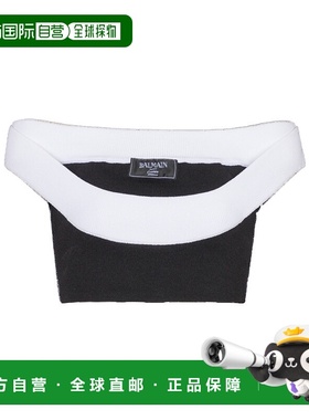 BALMAIN 女士T恤 EF1AA375KH82EAB SS2025 白色 短款双领上衣