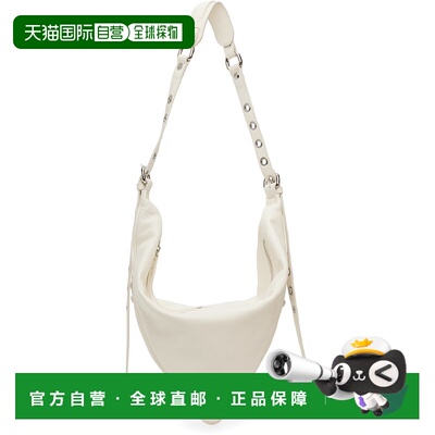 1h可退 潮奢 BY FAR 女士 灰白色 Trayana Washed Leather 单肩包