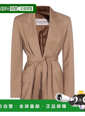 1h可退 潮奢 MaxMara 麦斯玛拉 女士 TALENTO 浅褐色羊毛西装外套