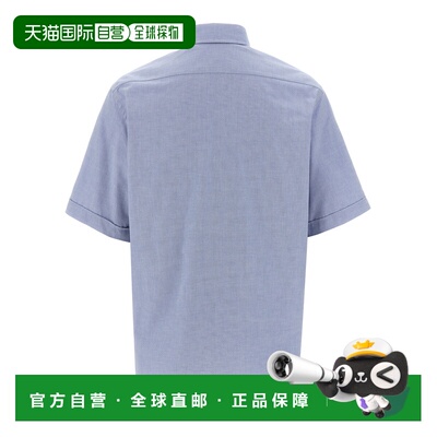 FENDI 男士衬衫 FS1312AU70F1QBO SS2025 蓝色 短袖衬衫