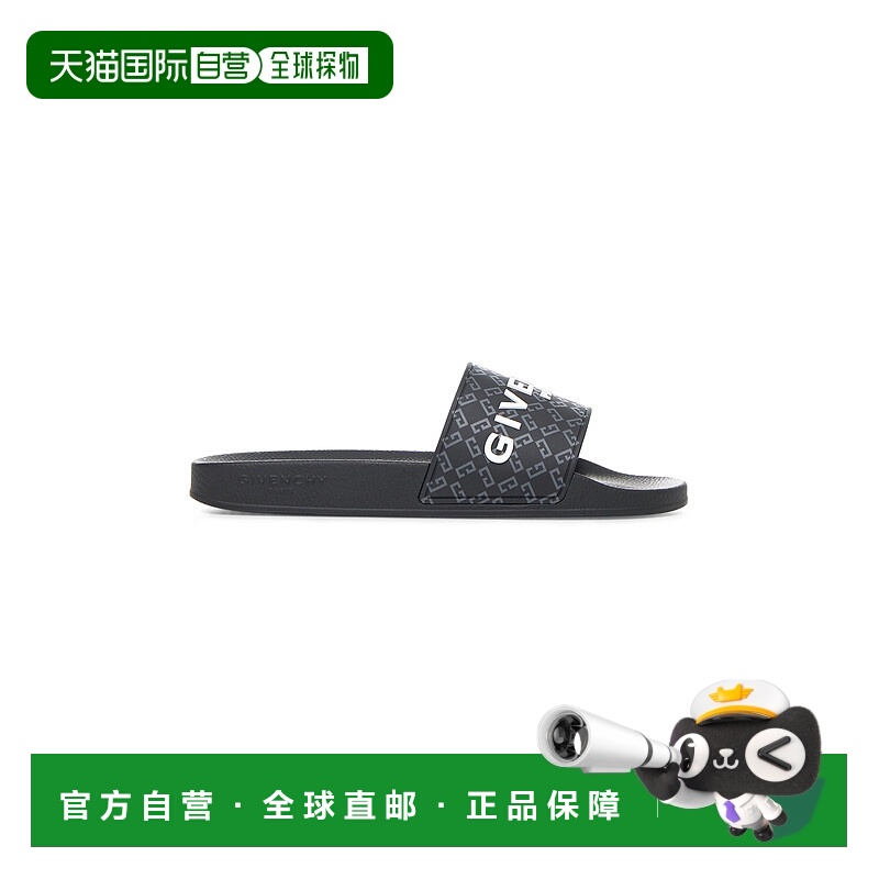 1h可退 GIVENCHY 男士凉鞋 BH301TH1UC001 SS2025 黑色 徽标拖鞋