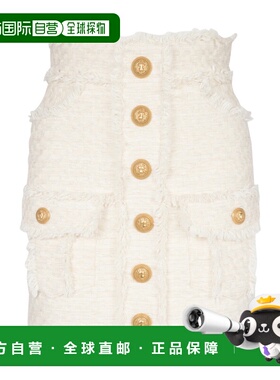 BALMAIN 女士半身裙 AF1LB735CD270AQ AW2023 白色a字裙