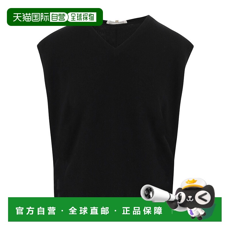 1h可退 THE ROW 女士T恤 8996Y556BLK SS2025 黑色 V领毛衣马甲