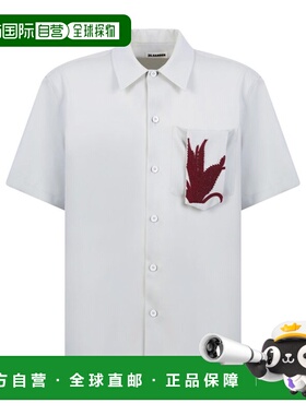 1h可退 潮奢 Jil Sander 吉尔 桑达 男士 短袖贴花细节衬衫 J22DL