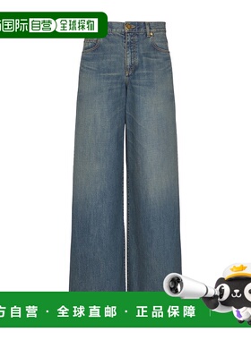 BALMAIN 男士牛仔裤 FH0ML165DG046EX AW2025 蓝色 阔腿褪色牛仔
