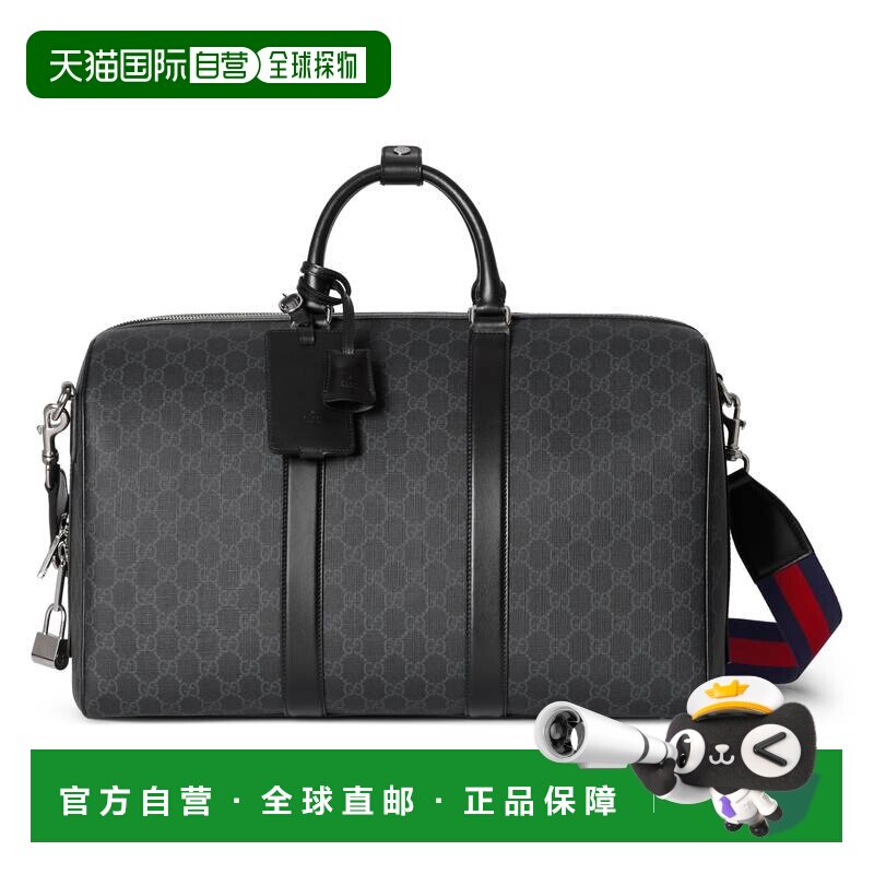 Gucci 古驰 男士 GG黑色中号旅行包 792074FADJA