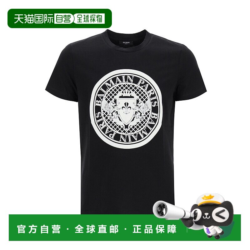BALMAIN 男士T恤 YH1EG000BB17EAB SS2023 黑色 Balmain medallio