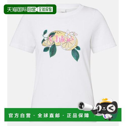 Chloe 蔻依 女士 印花棉质T恤 white白色 舒适时尚