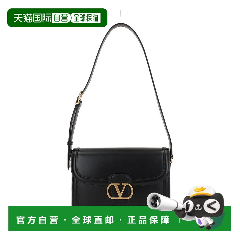 1h可退 潮奢 Valentino 华伦天奴 男士 9to5 黑色皮革斜挎包 7Y2B