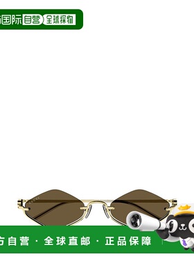 1h可退 潮奢 Gucci 古驰 女士 金色 Geometric 太阳镜 GG1604S