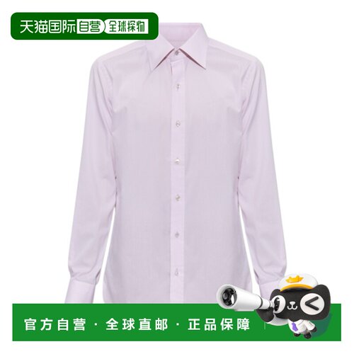 TOM FORD 男士衬衫 HSBC01CGS02PAR AW2026 紫色 翻领长袖衬衫