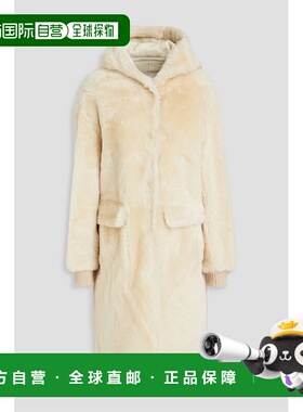 1h可退 潮奢 YVES SALOMON 女士 毛羊皮连帽大衣 25WYM92500MEWOA