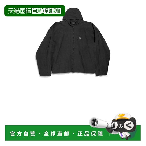 BALENCIAGA 男士外套 831341TST051000 CO 黑色 连帽拉链卫衣