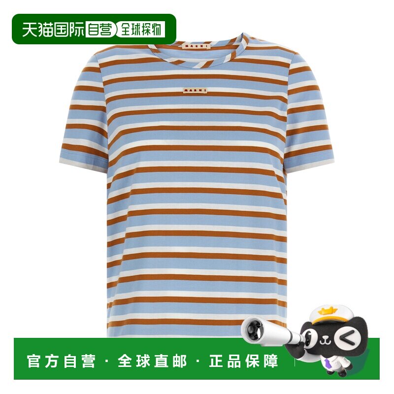 MARNI 女士T恤 THJE0390MXUTC639STB21 SS2026 花色短袖条纹图片