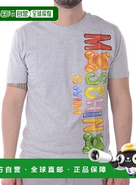 1h可退 MOSCHINO 男士T恤 A19112325GREY SS2022 灰色 徽标T恤
