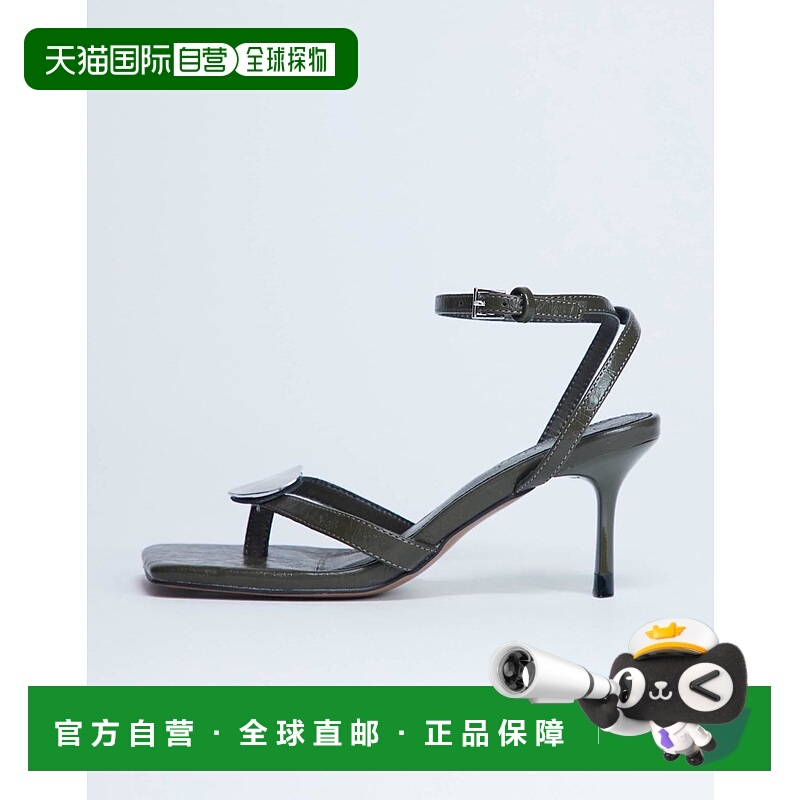 1h可退 潮奢 Topshop 女士 Gilly 高跟鞋头金属人字拖(卡其色)