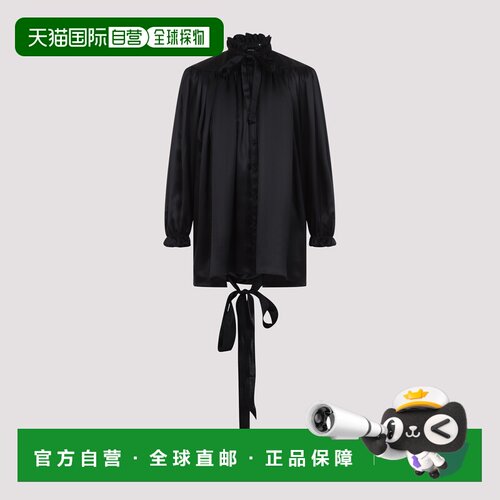 BALENCIAGA 女士衬衫 831650TMN091000 SS2025 黑色泡泡袖
