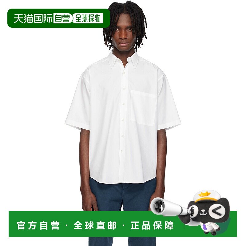 1h可退 潮奢 AURALEE 男士 白色 Washed Finx Twill 衬衫 A25SS03