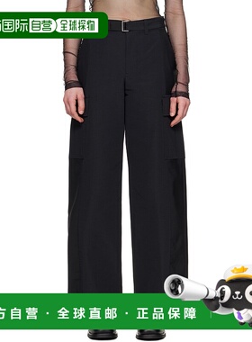 1h可退 潮奢 Sacai 女士 黑色 Grosgrain & Suiting 工装裤 25078