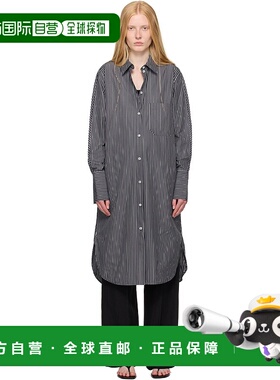 1h可退 潮奢 TOTÊME 女士 黑色 & 白色条纹连衣裙 253WRD0201FB04