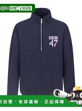 DIOR 男士针织毛衣 413J434A0879C584 AW2024 黑色 半拉链立领卫