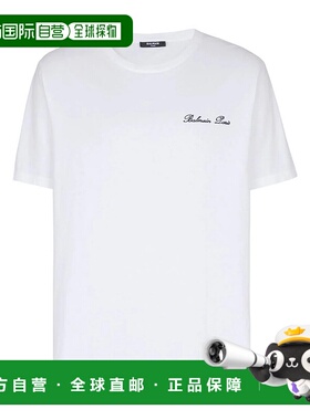 BALMAIN 男士T恤 FH1EG000BC68GABBLANCNOIR SS2026