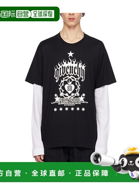 GIVENCHY 男士T恤 BM71G53YHU001 SS2024 黑色上衣男装