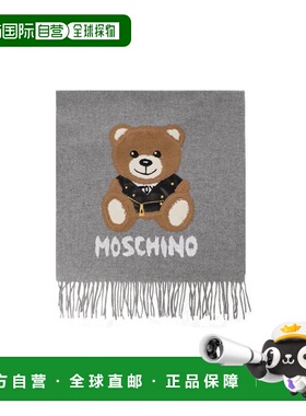 MOSCHINO 女士围巾 30033M2781014 AW2022 灰色 logo泰迪熊围巾