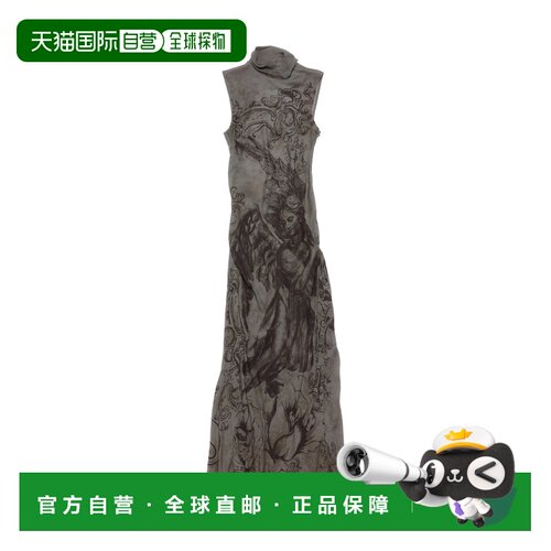 1h可退 ACNE STUDIOS 女士连衣裙 A20717CVD AW2024 灰色 印花网