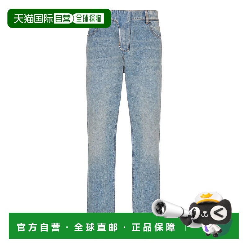 1h可退 BALMAIN 男士牛仔裤 FH1MI083DF816AW AW2025 蓝色 Denim